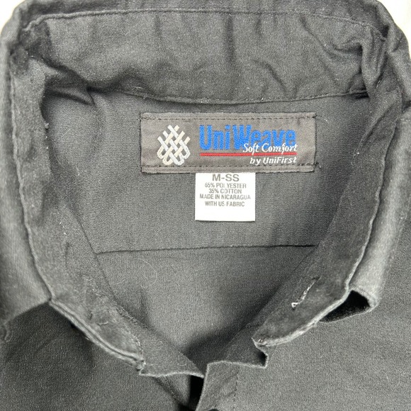 UniWeave by UniFirst Soft Comfort Mens Charcoal Short Sleeve Work Shirt Size M - Picture 6 of 8